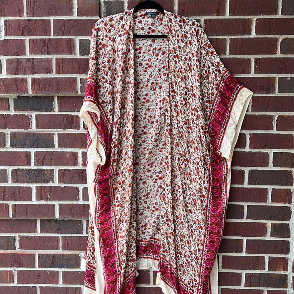 American eagle floral midi/maxi swimsuit kimono with a pair of shorts